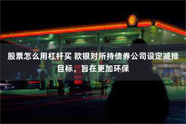 股票怎么用杠杆买 欧银对所持债券公司设定减排目标，旨在更加环保