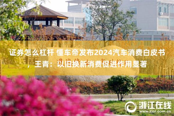 证券怎么杠杆 懂车帝发布2024汽车消费白皮书，王青：以旧换新消费促进作用显著